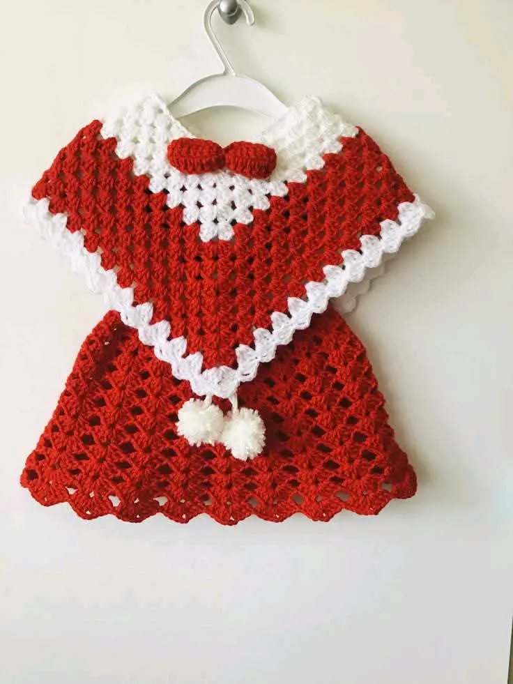 Vestido tejido rojo y blanco