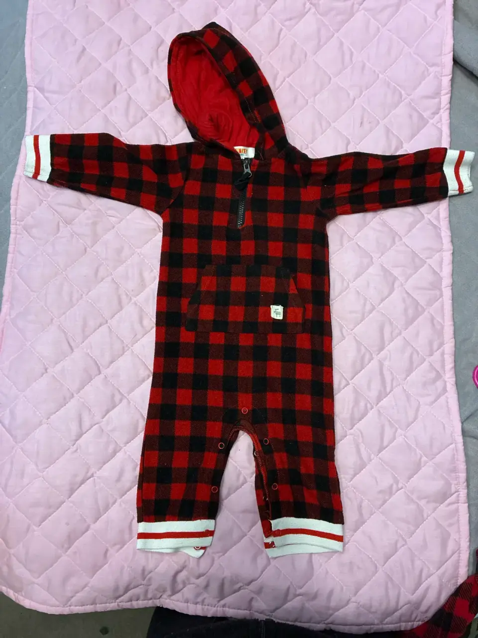 Enterito infantil a cuadros rojos talla  18 meses - miniatura 1