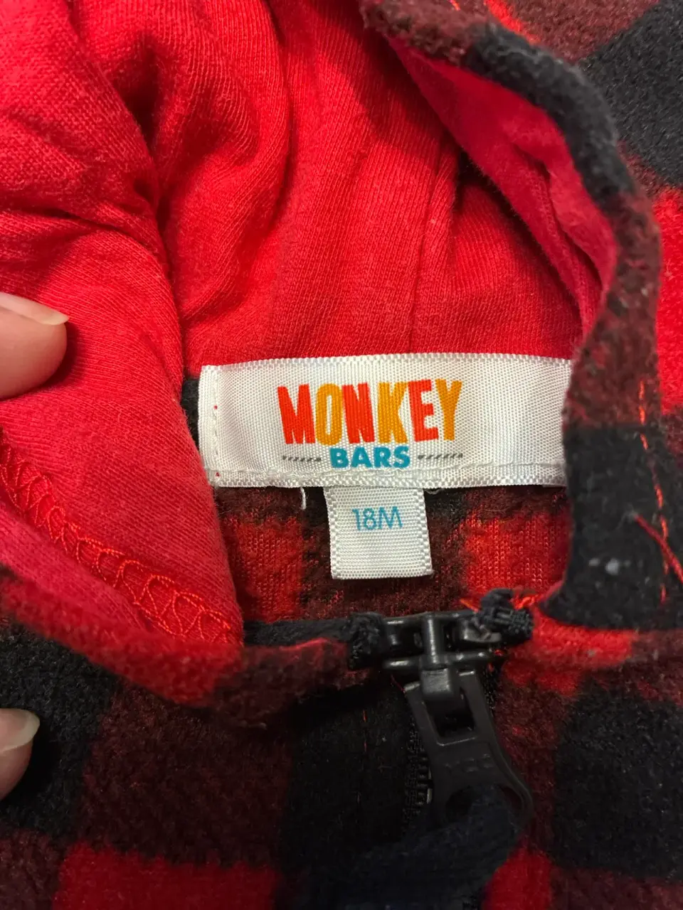Enterito infantil a cuadros rojos talla  18 meses - miniatura 2