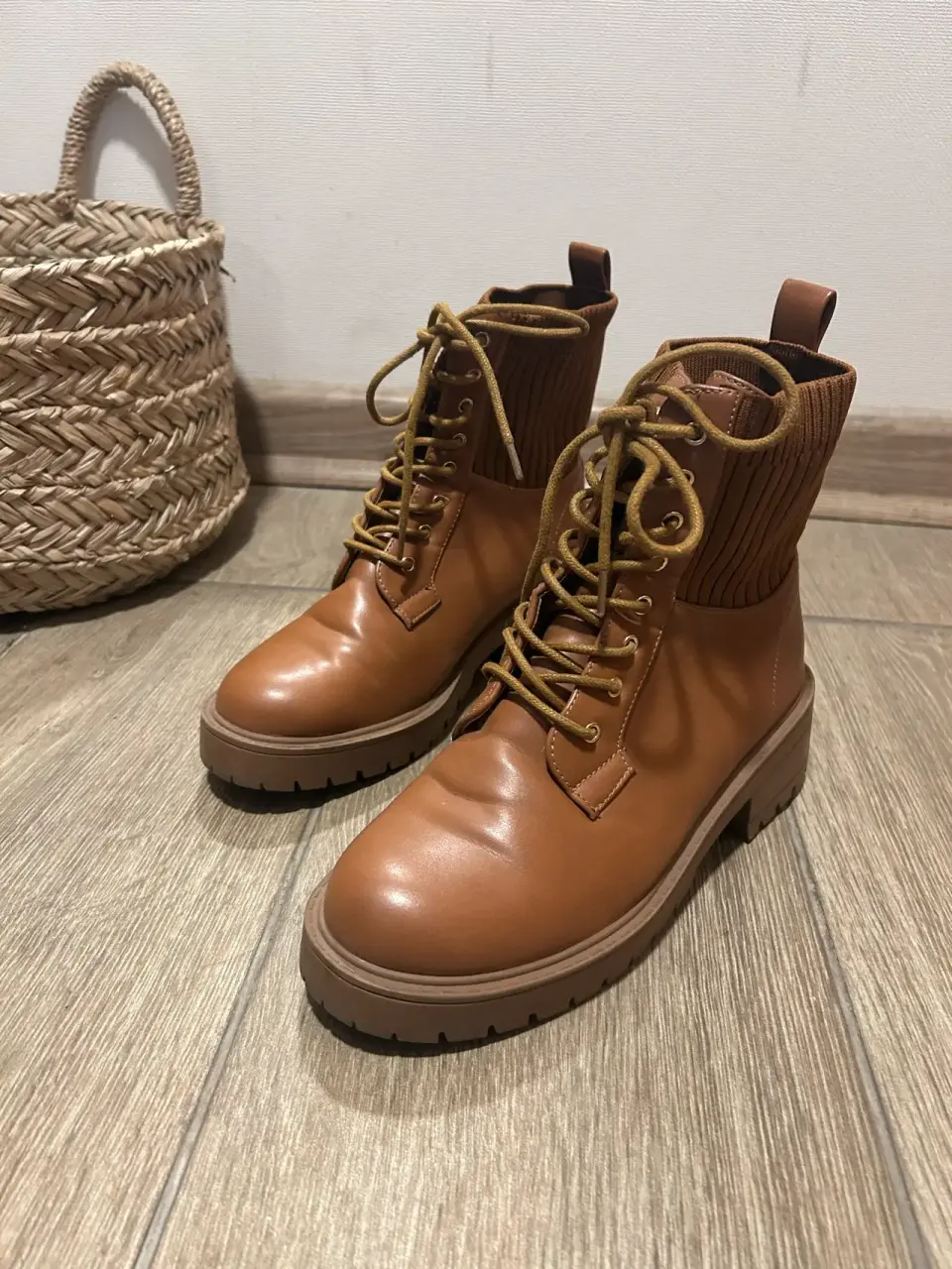 Botines de cuero marrón - miniatura 1