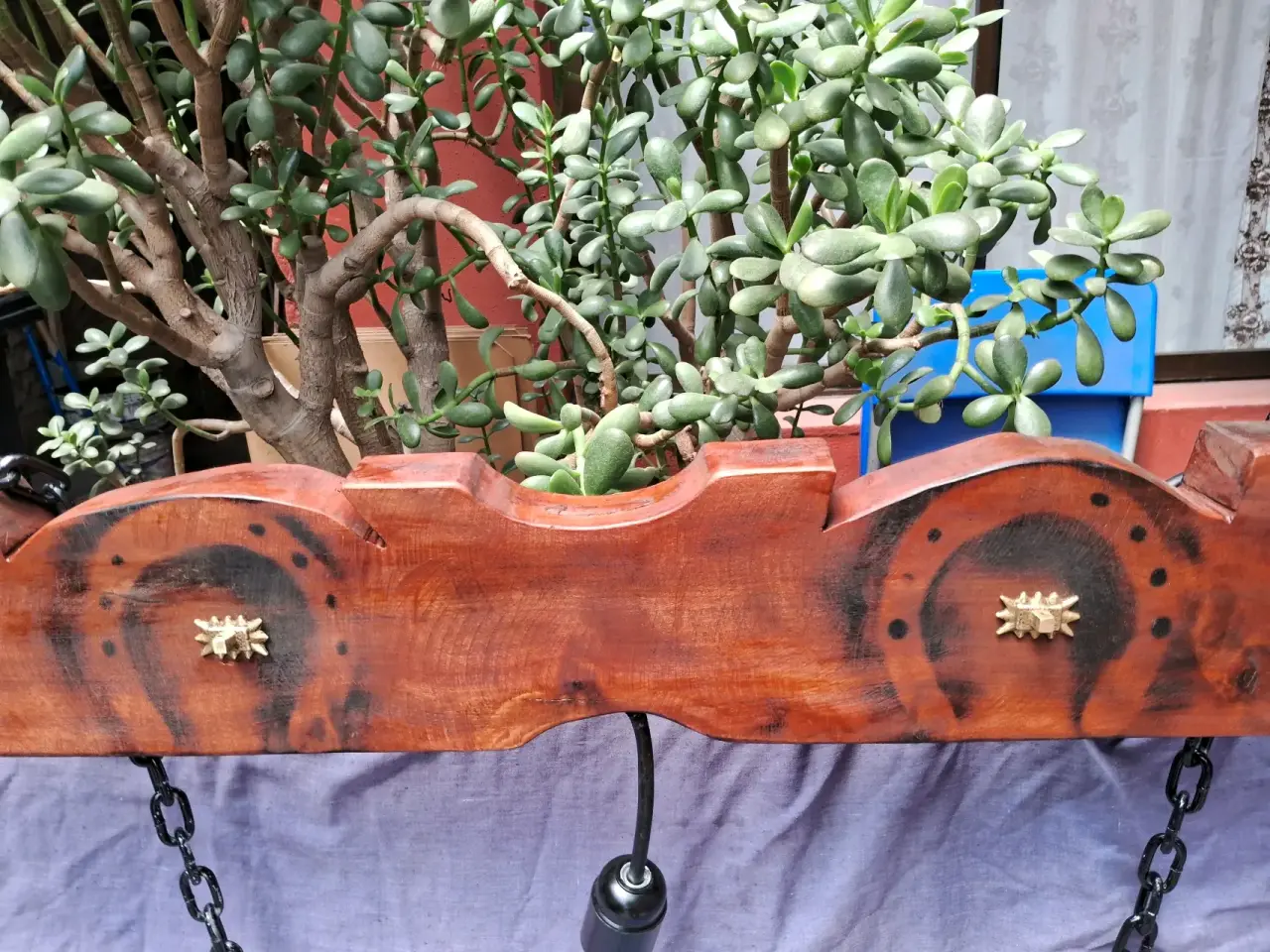 Lámpara rústica de madera - miniatura 2