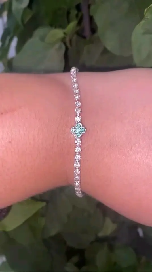 Pulsera de plata 925 con zircones incrustados - miniatura 1