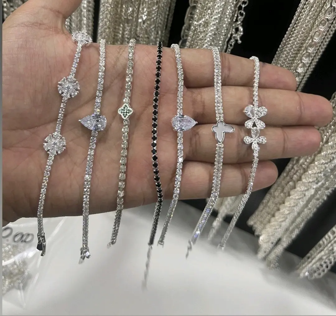 Pulsera de plata 925 con zircones incrustados - miniatura 3