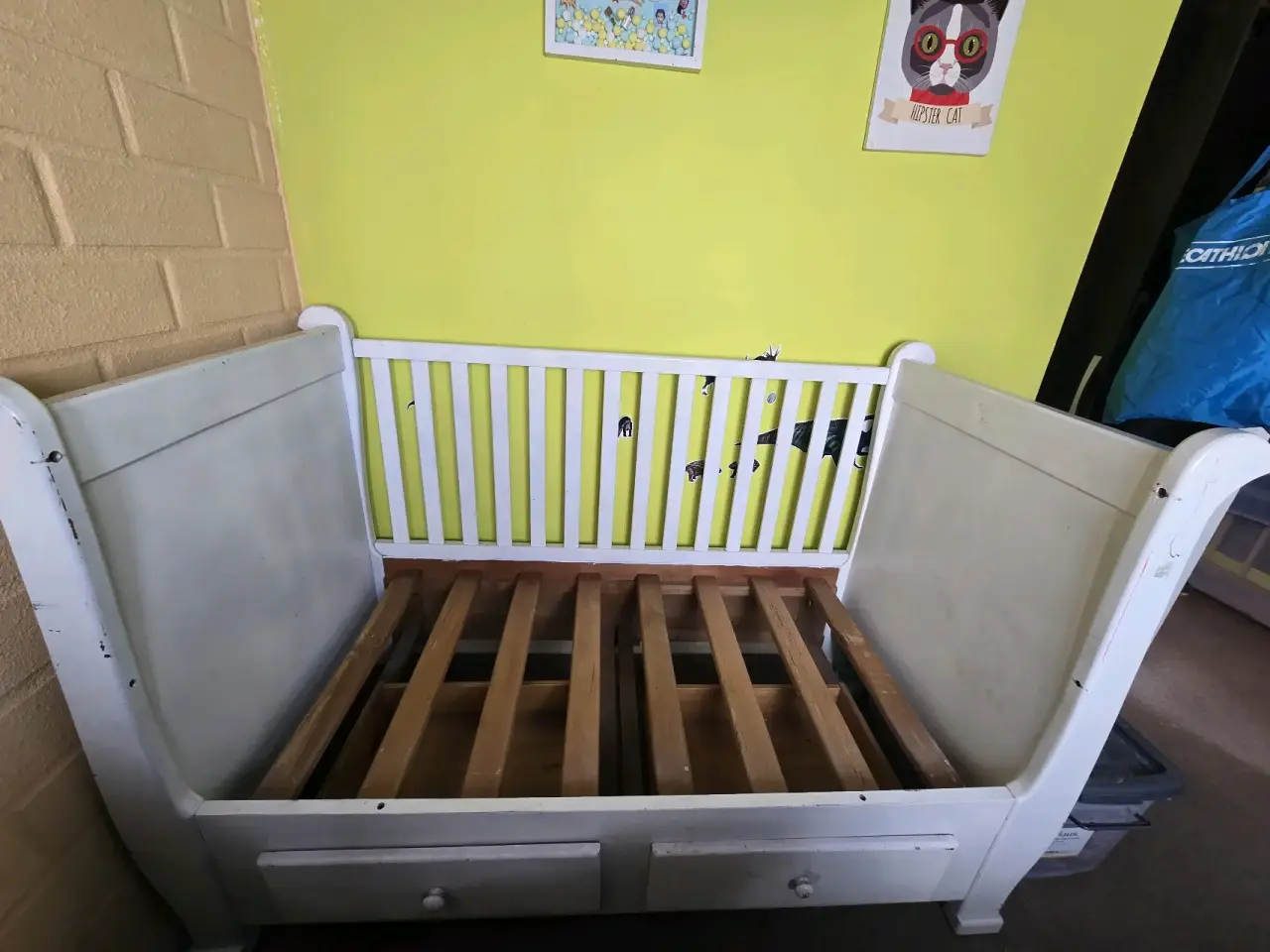 Cuna de madera blanca - miniatura 2