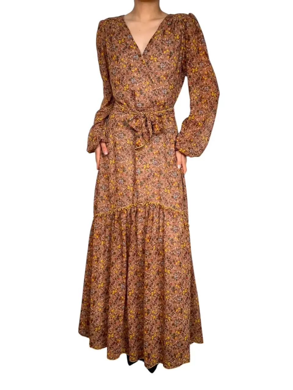 Vestido largo floral - miniatura 1
