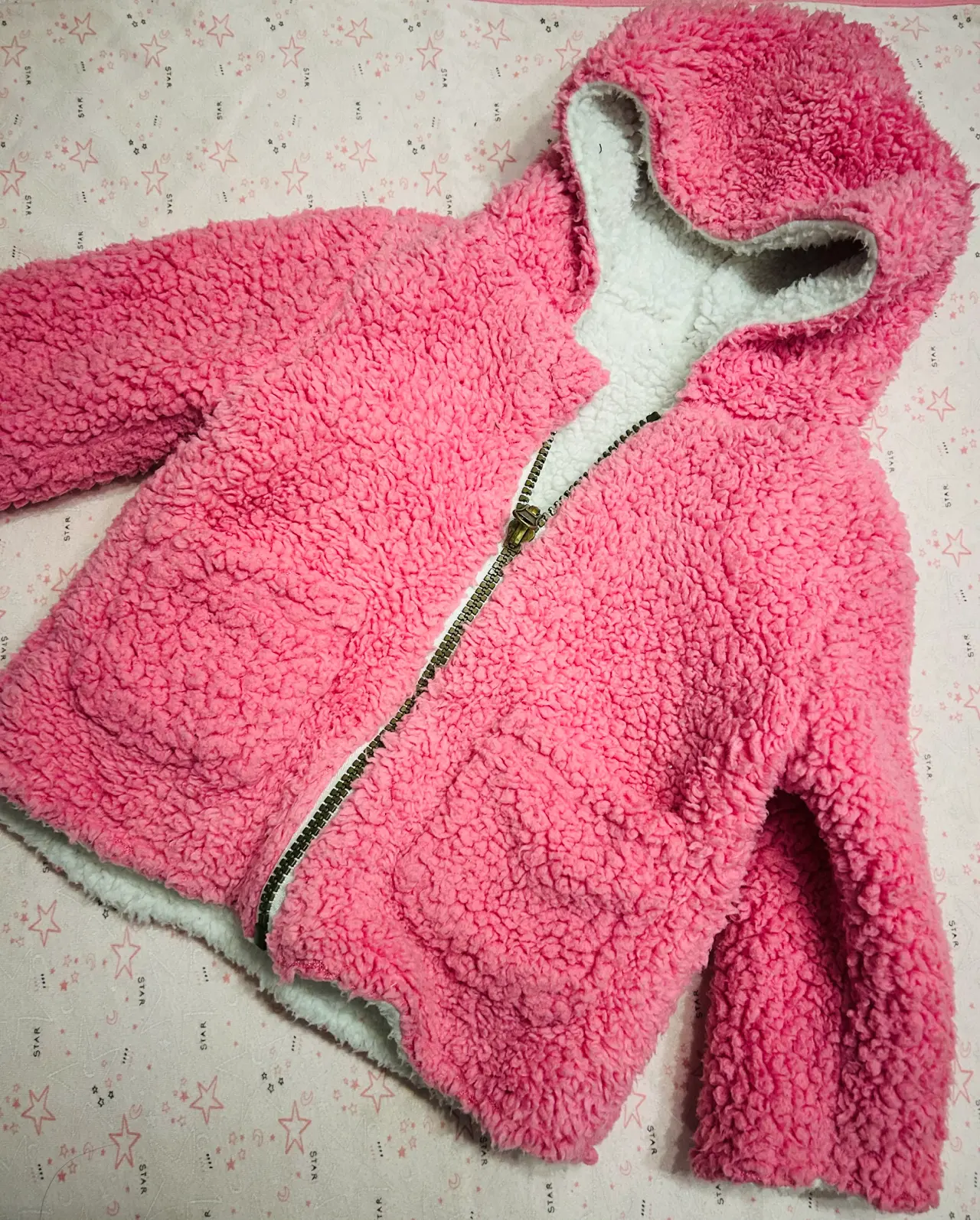 Chaqueta polar rosada para niña - miniatura 1