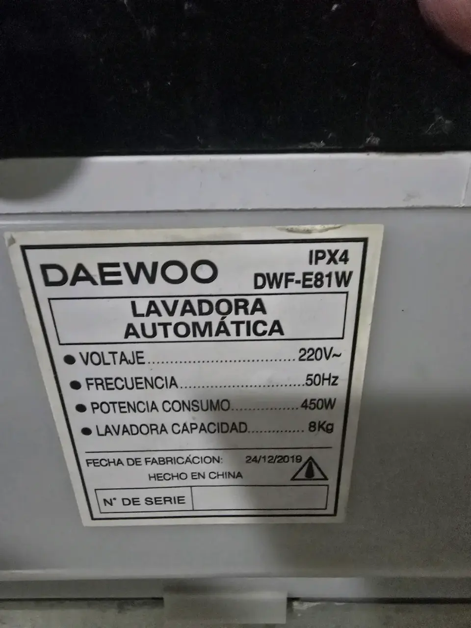 Lavadora Daewoo 8kg - miniatura 5