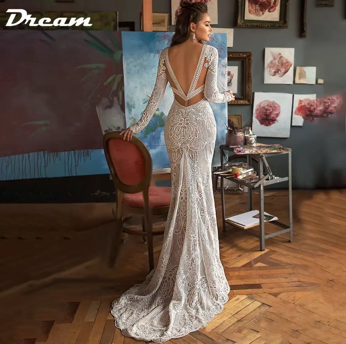 Vestido de novia bohemio - miniatura 1