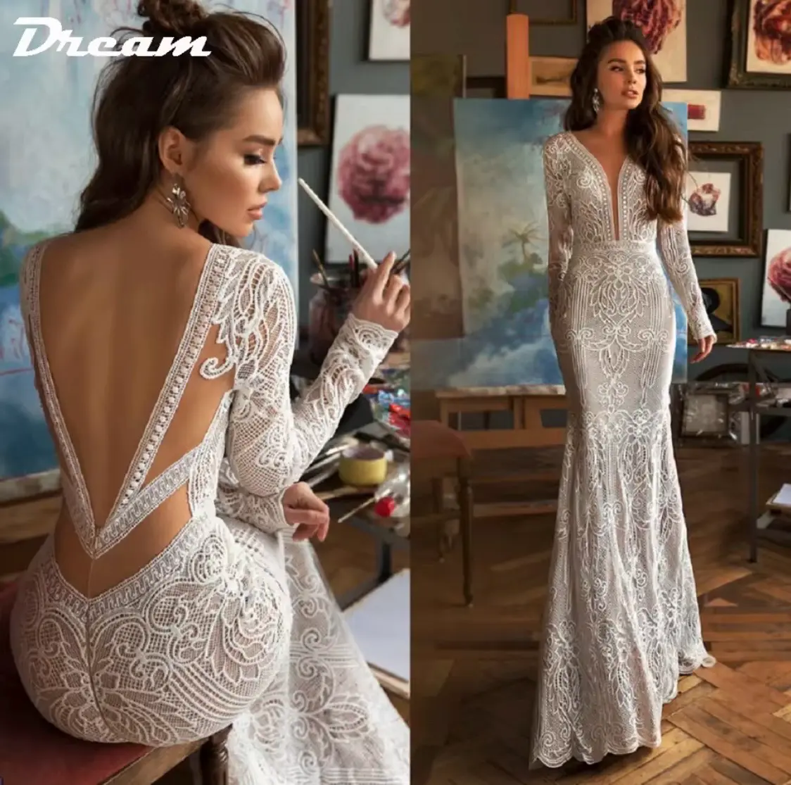 Vestido de novia bohemio - miniatura 2