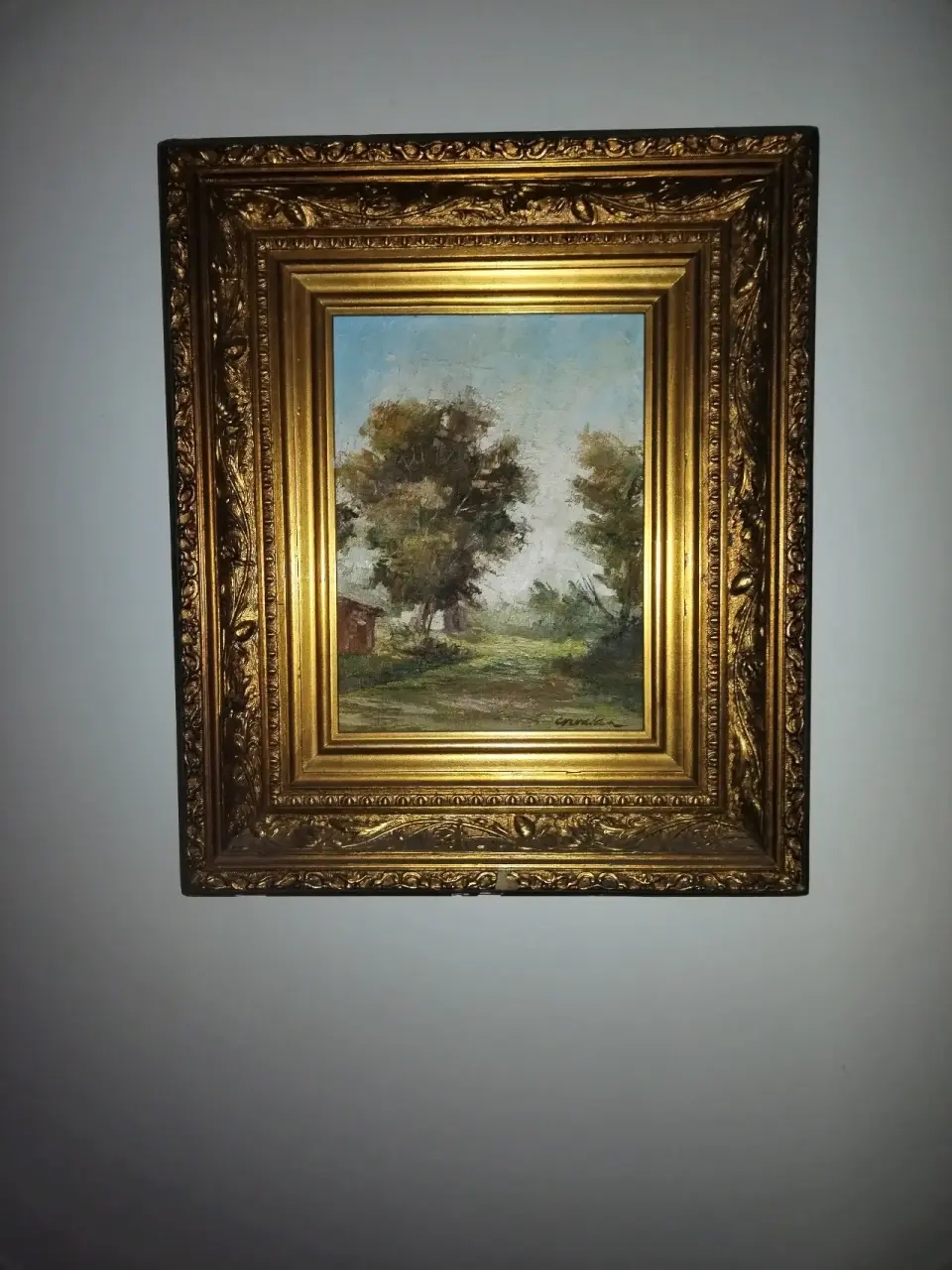 Cuadro paisajístico enmarcado