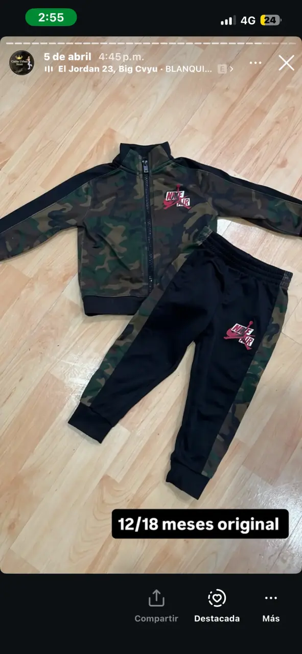 Conjunto camuflaje para niño