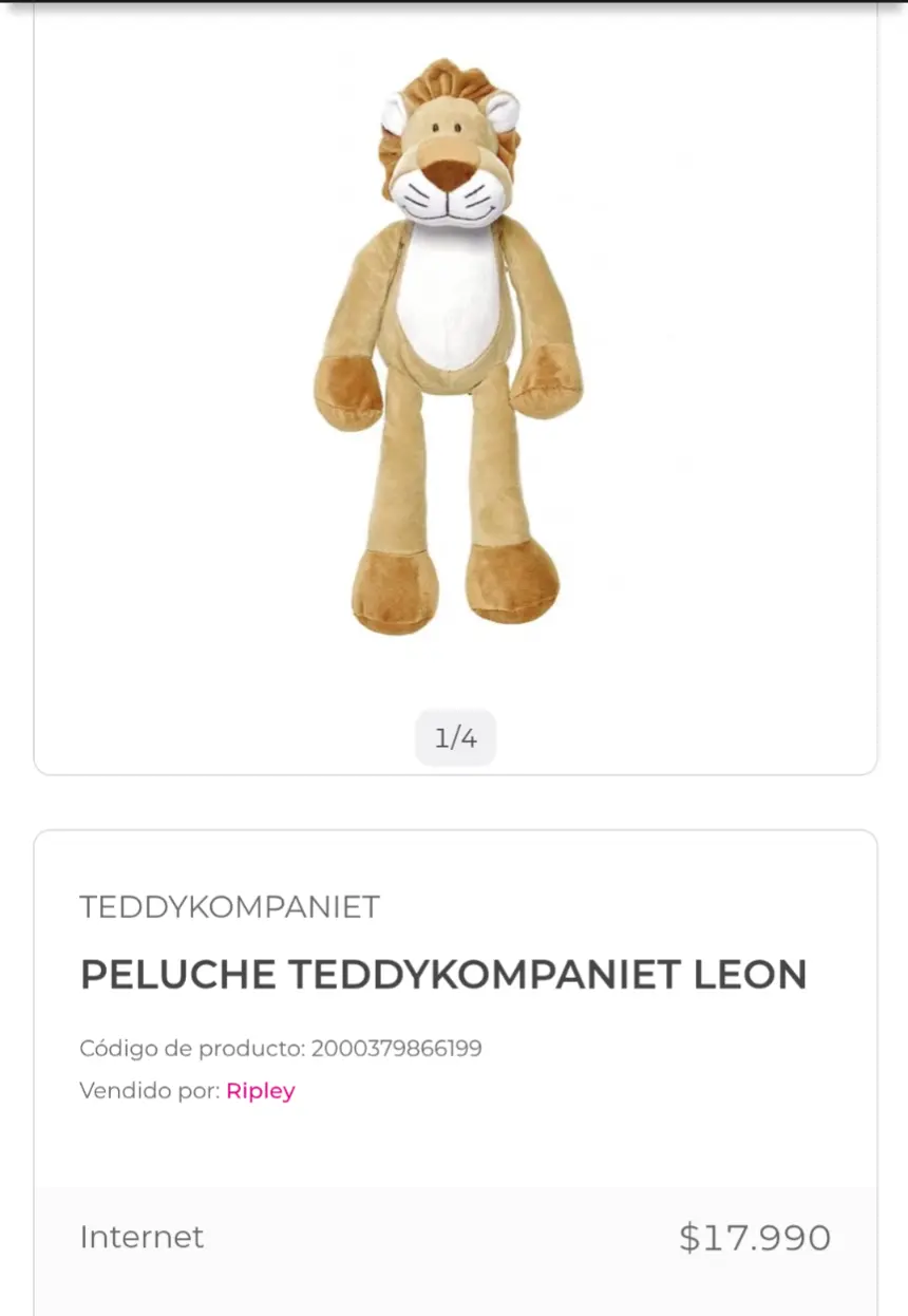 Peluche de león 35 cms - miniatura 3