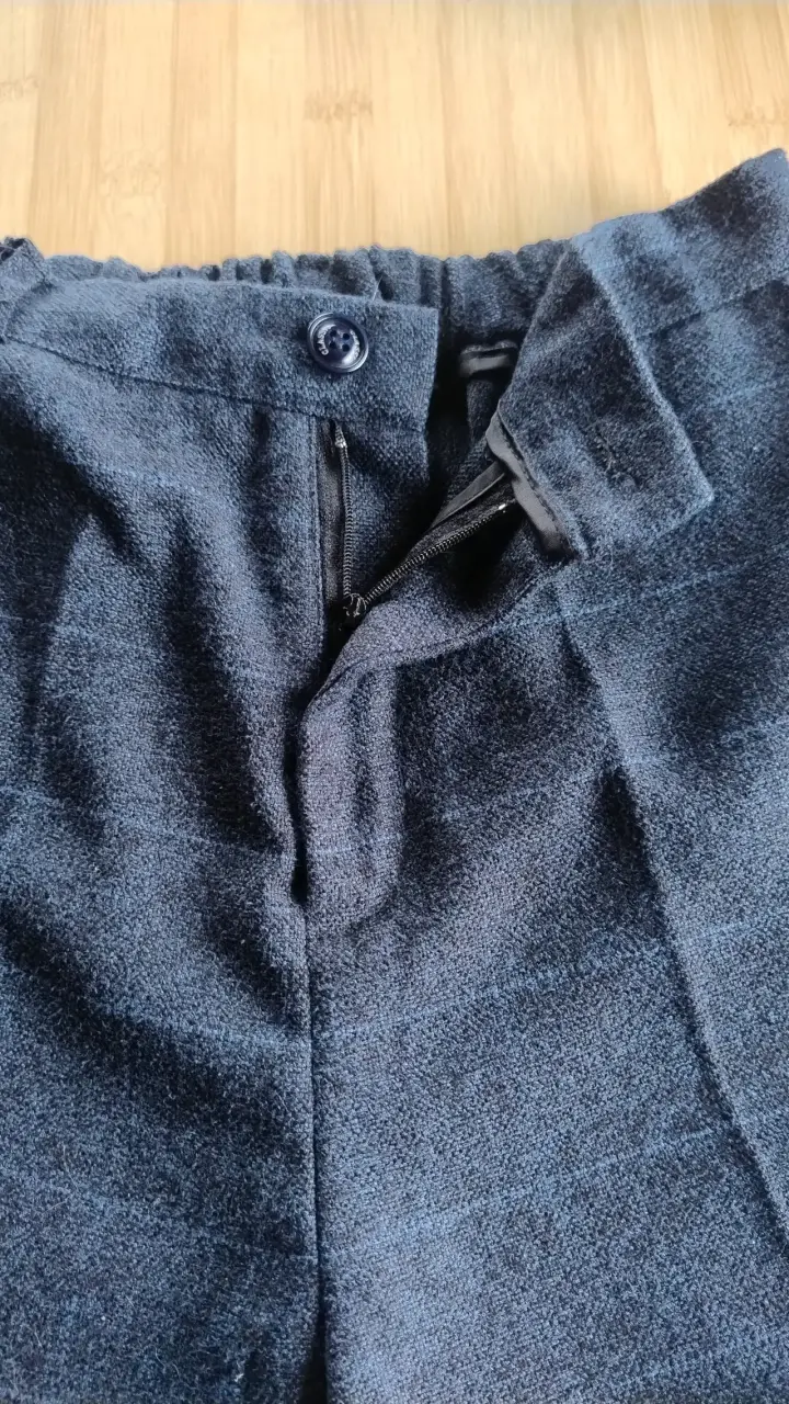 Traje azul marino a cuadros para hombre - miniatura 5