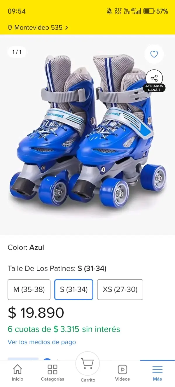 Patines azules ajustables