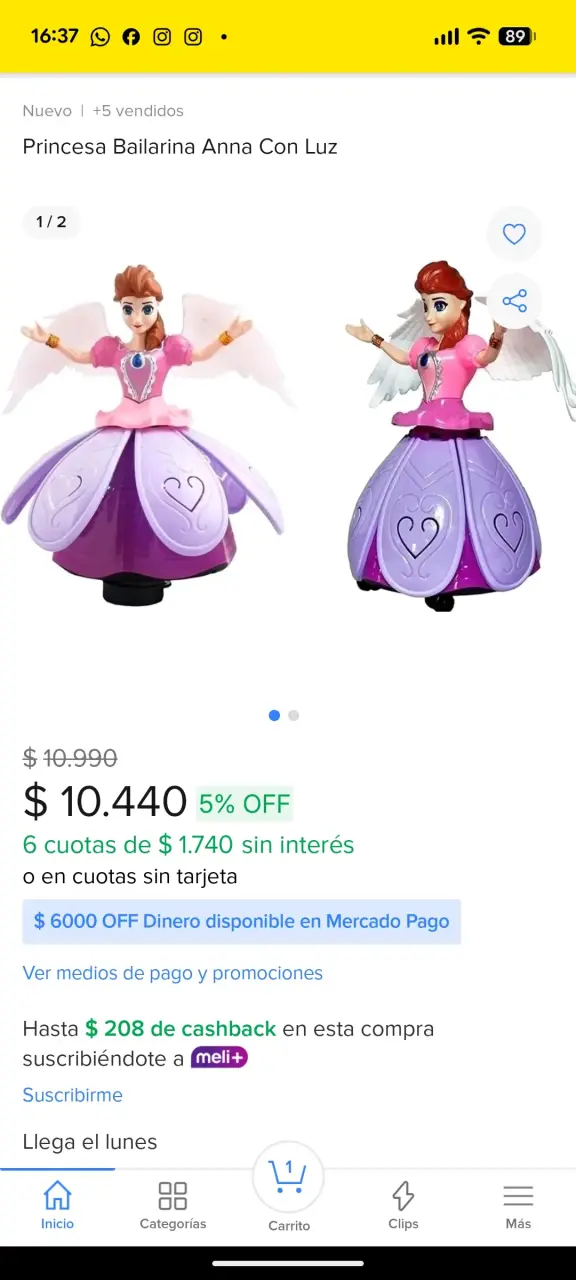 Muñeca hada con alas desplegables - miniatura 3