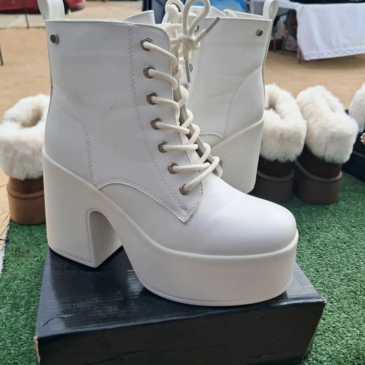 Botines Plataforma Blancos - miniatura 2