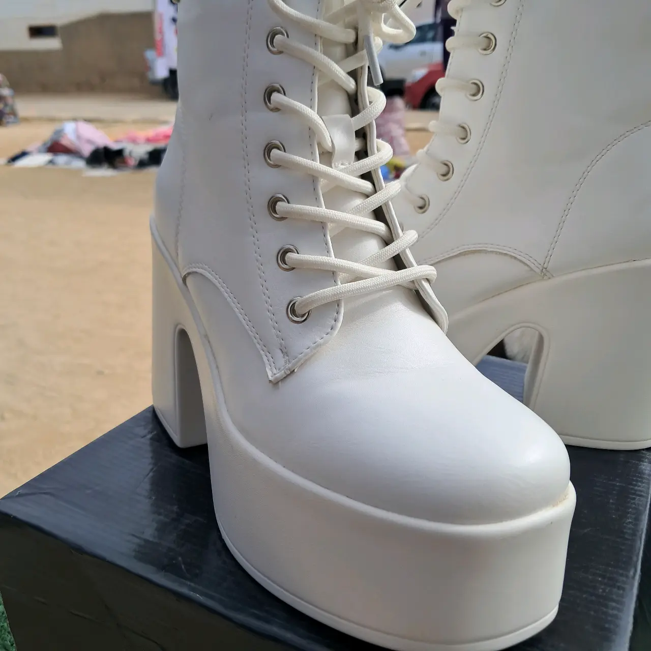 Botines Plataforma Blancos - miniatura 4