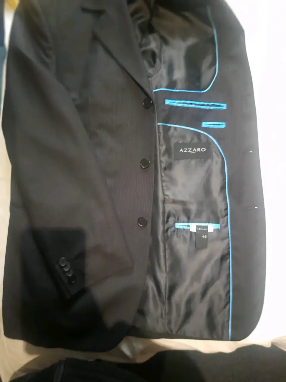 Blazer negro Azzaro talla 46 - miniatura 2