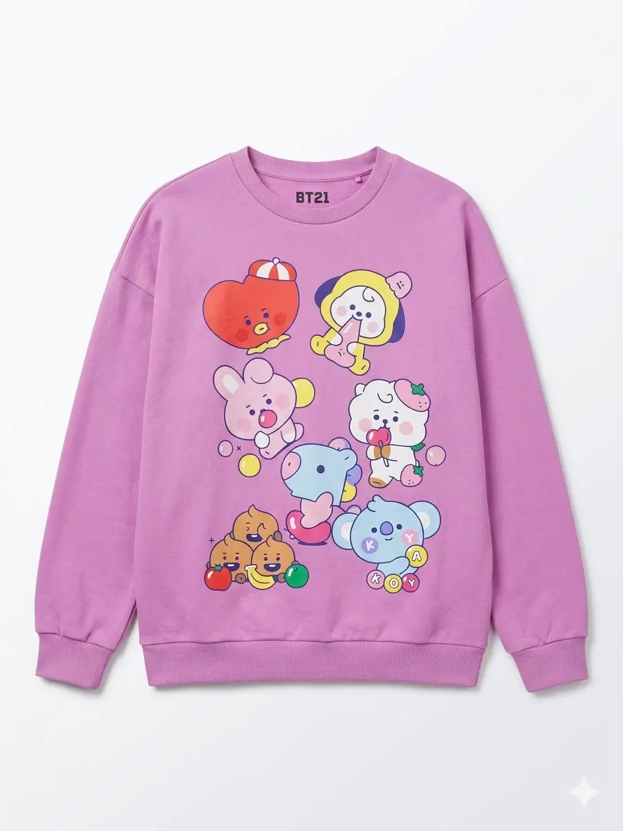 Polerón rosado BT21 con estampado - miniatura 1