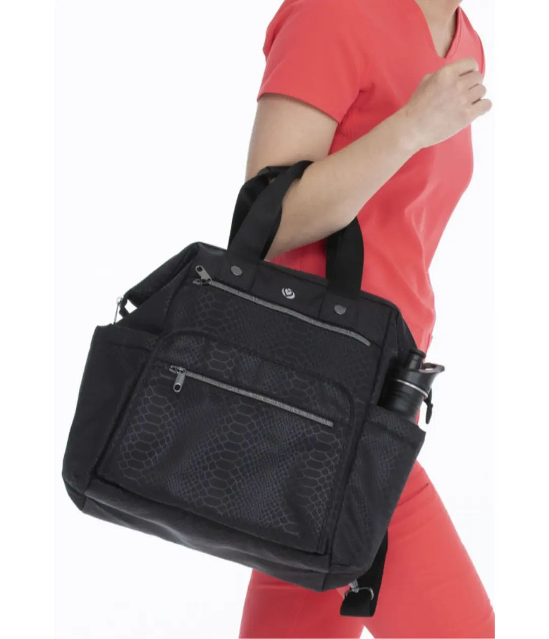 Bolso negro con diseño hexagonal - miniatura 1