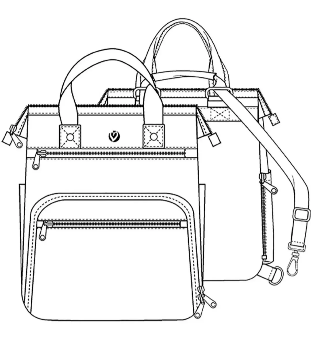 Bolso negro con diseño hexagonal - miniatura 3