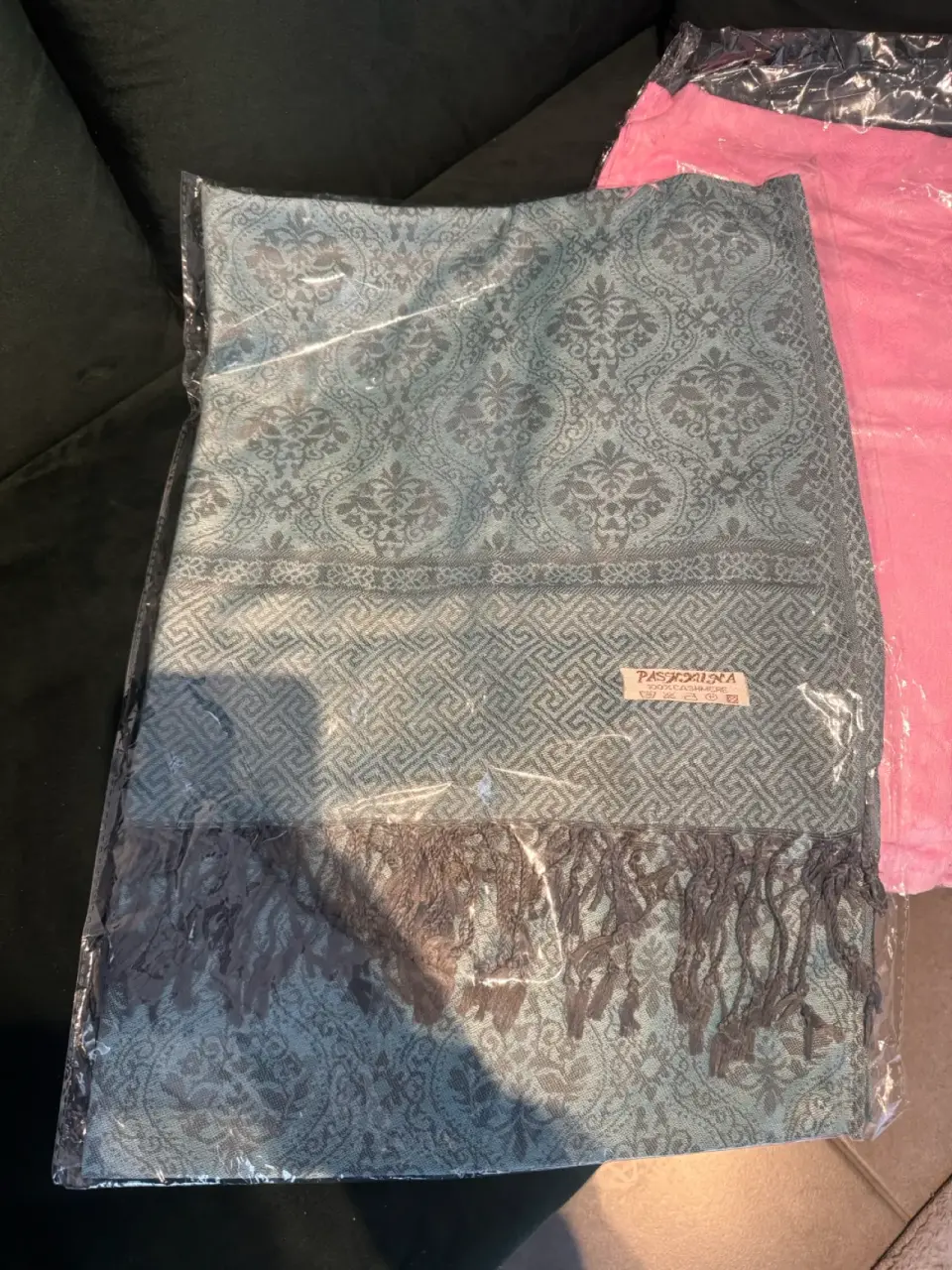 Bufanda estampada azul y gris especial para mamá - miniatura 2
