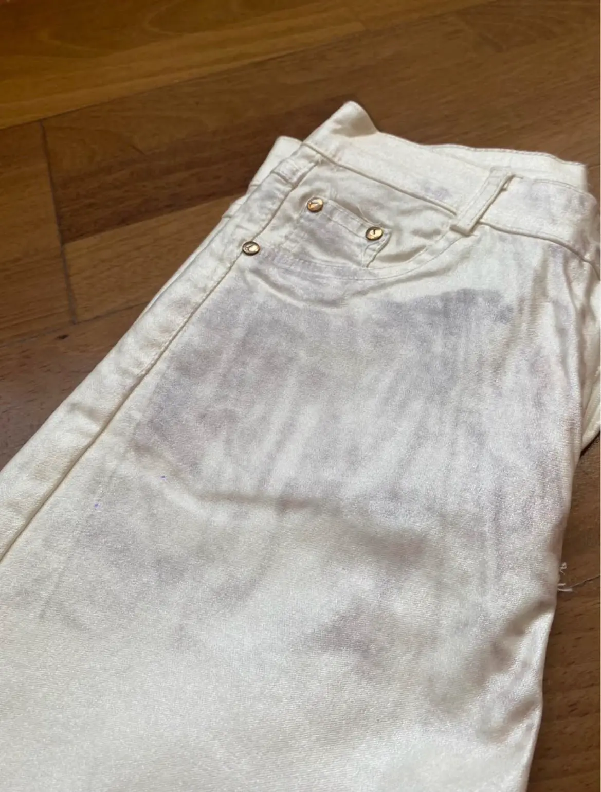 Skinny jeans metálicos blancos talla M - miniatura 3