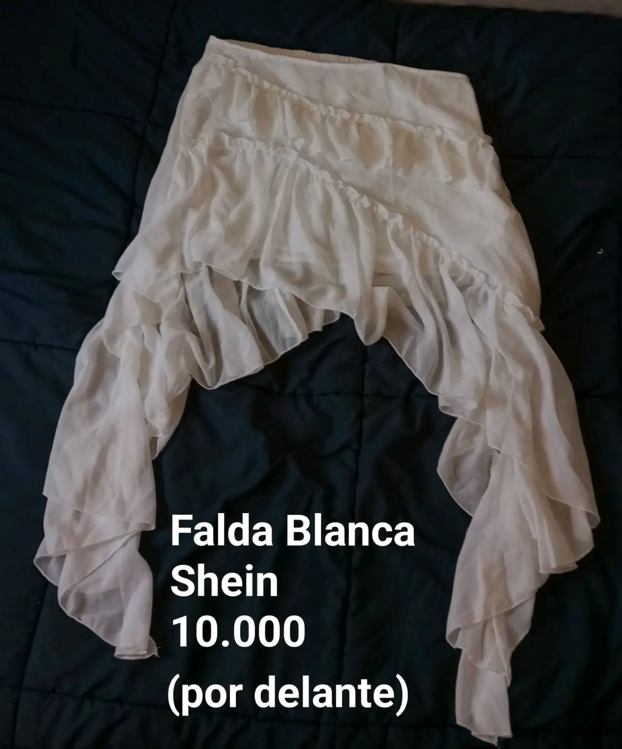 Falda blanca con vuelos shein - miniatura 2