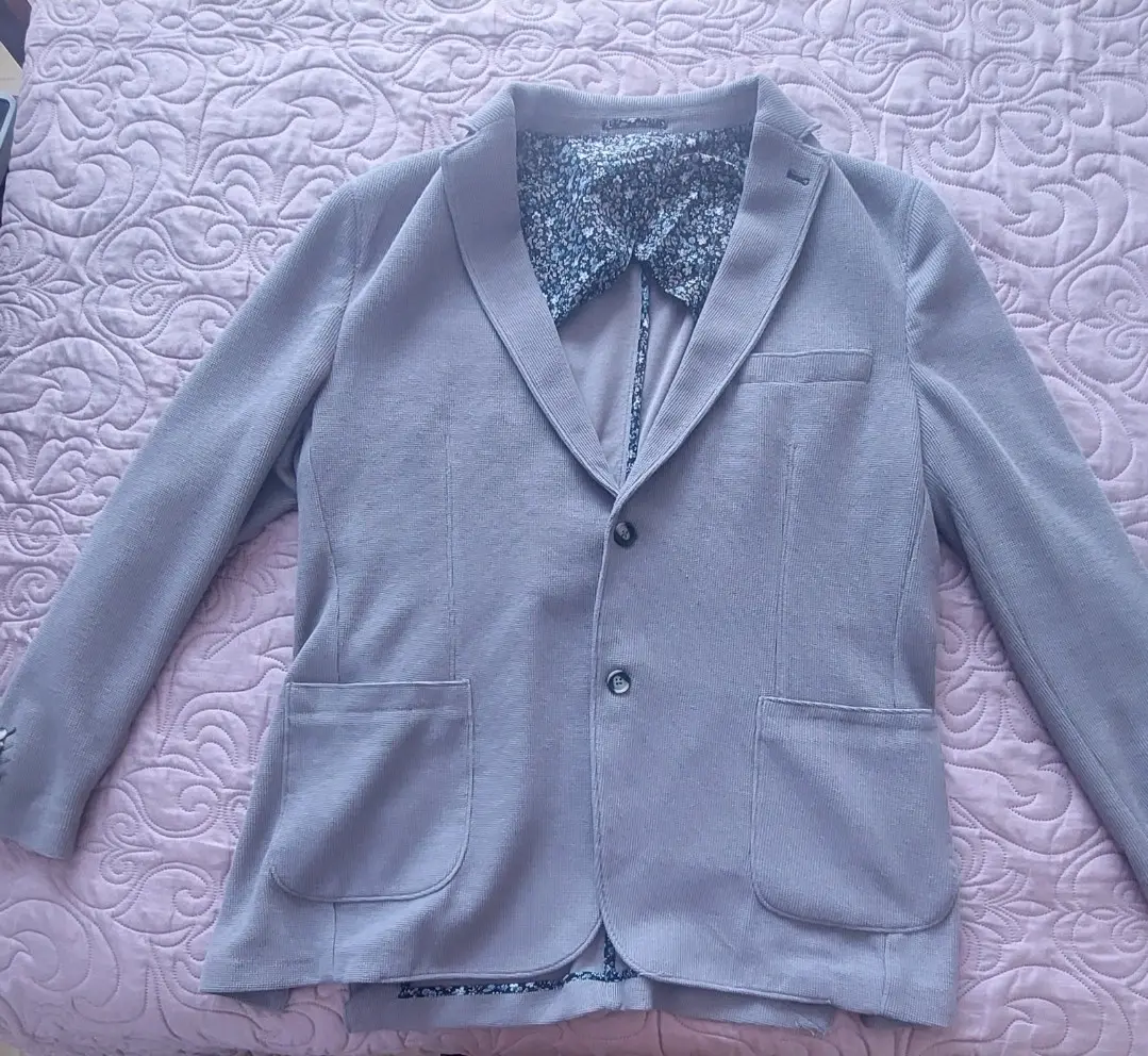 Blazer beige con forro floral - miniatura 2