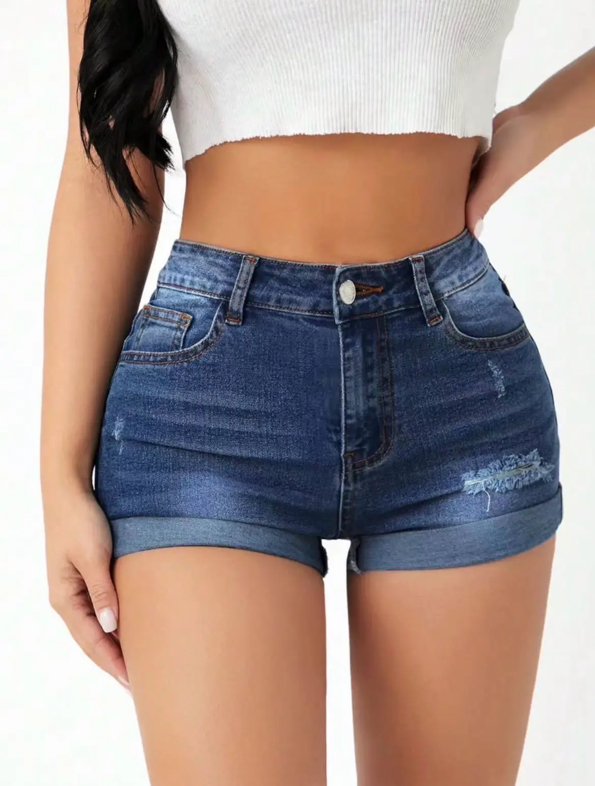 Shorts de mezclilla azul talla S - miniatura 3