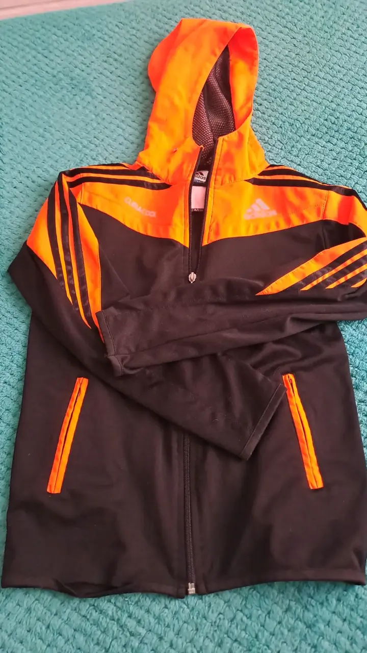 Chaqueta deportiva Adidas naranja y negra - miniatura 5