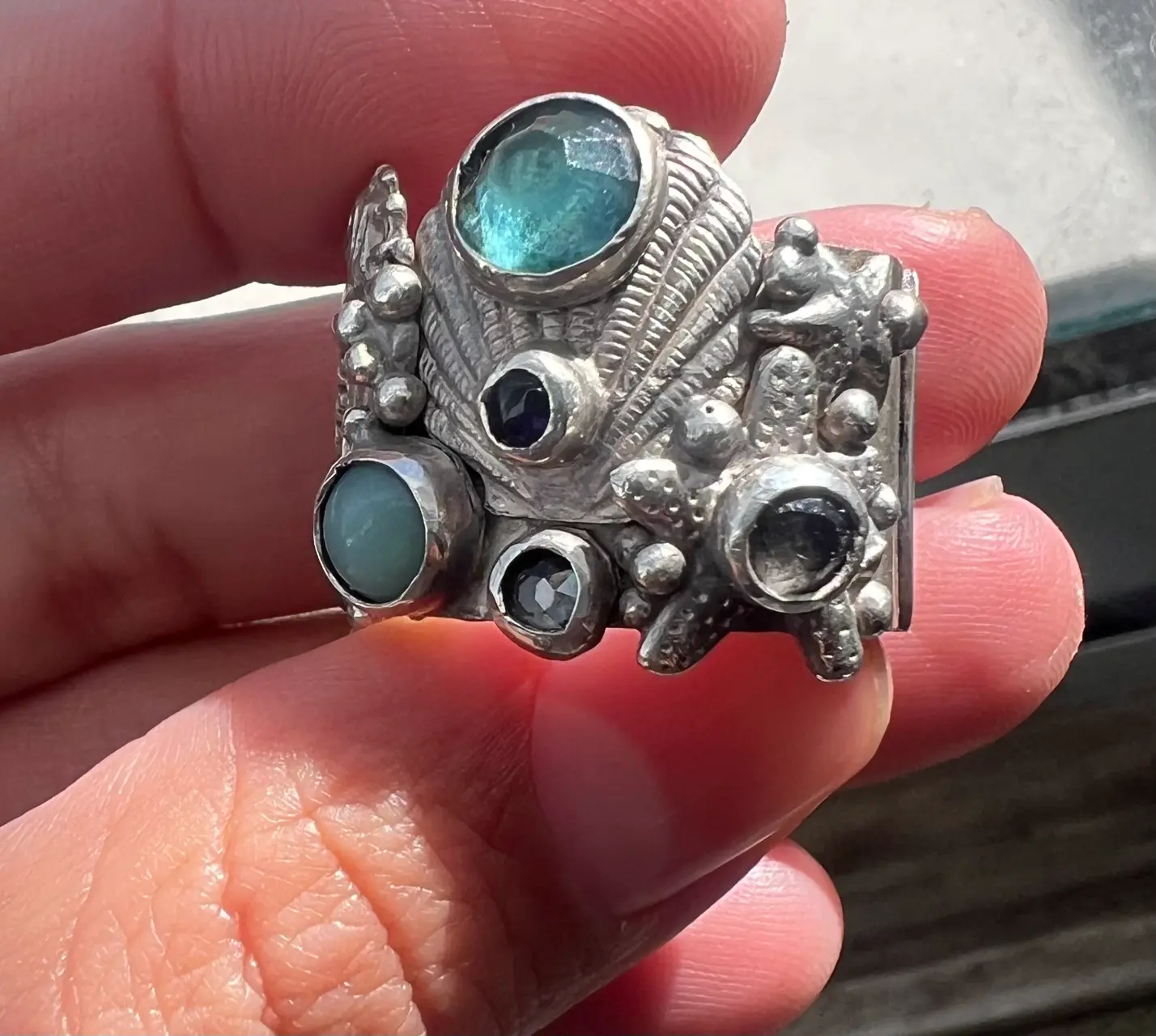 Anillo de plata con gemas - miniatura 3