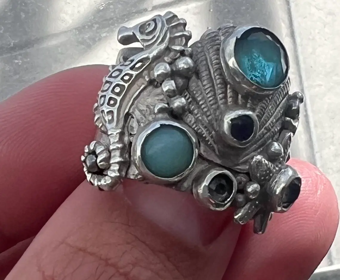 Anillo de plata con gemas - miniatura 5