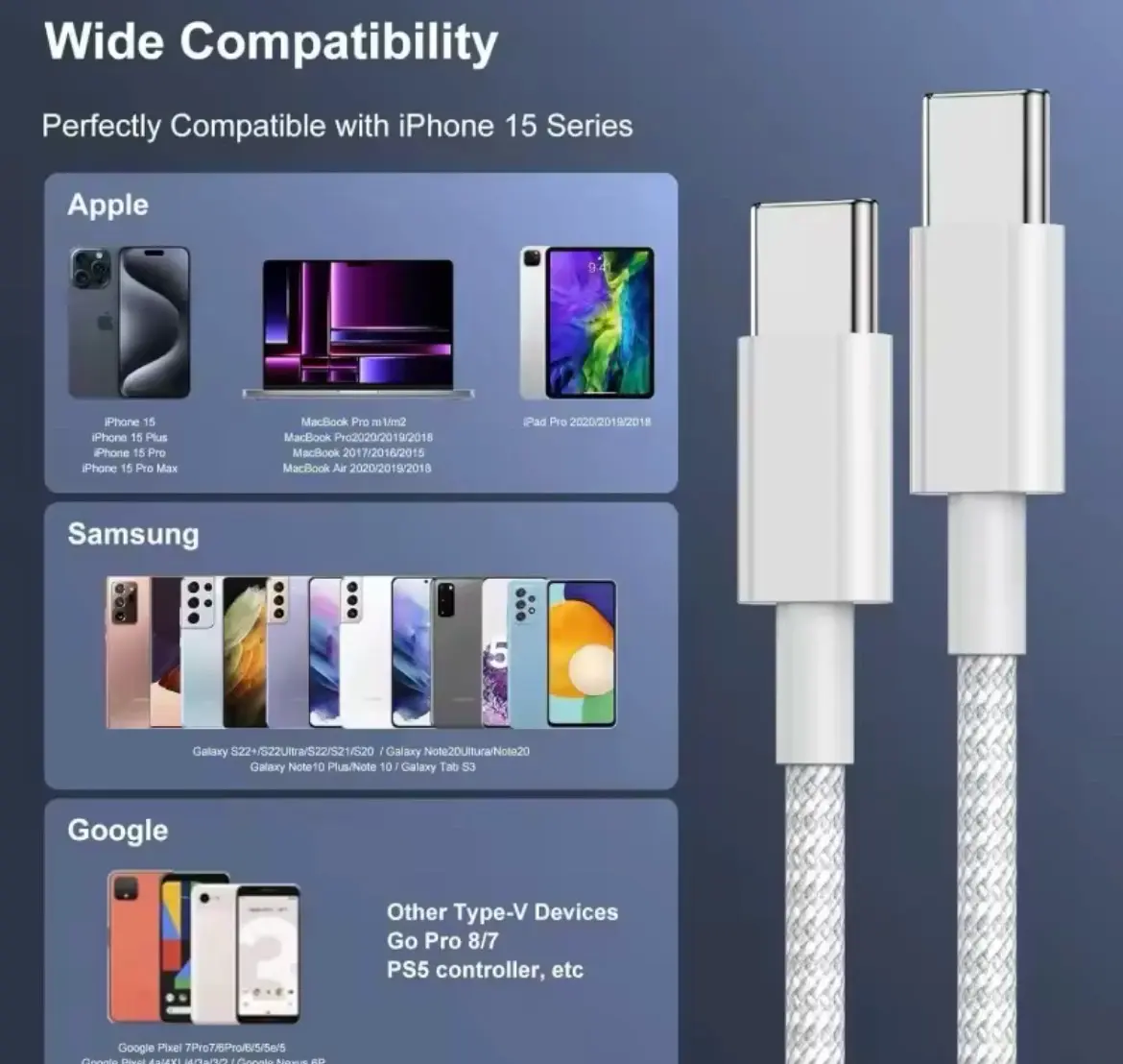 Cable USB resistente C/C - miniatura 3