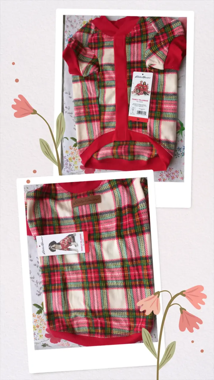 Pijama para mascotas a cuadros