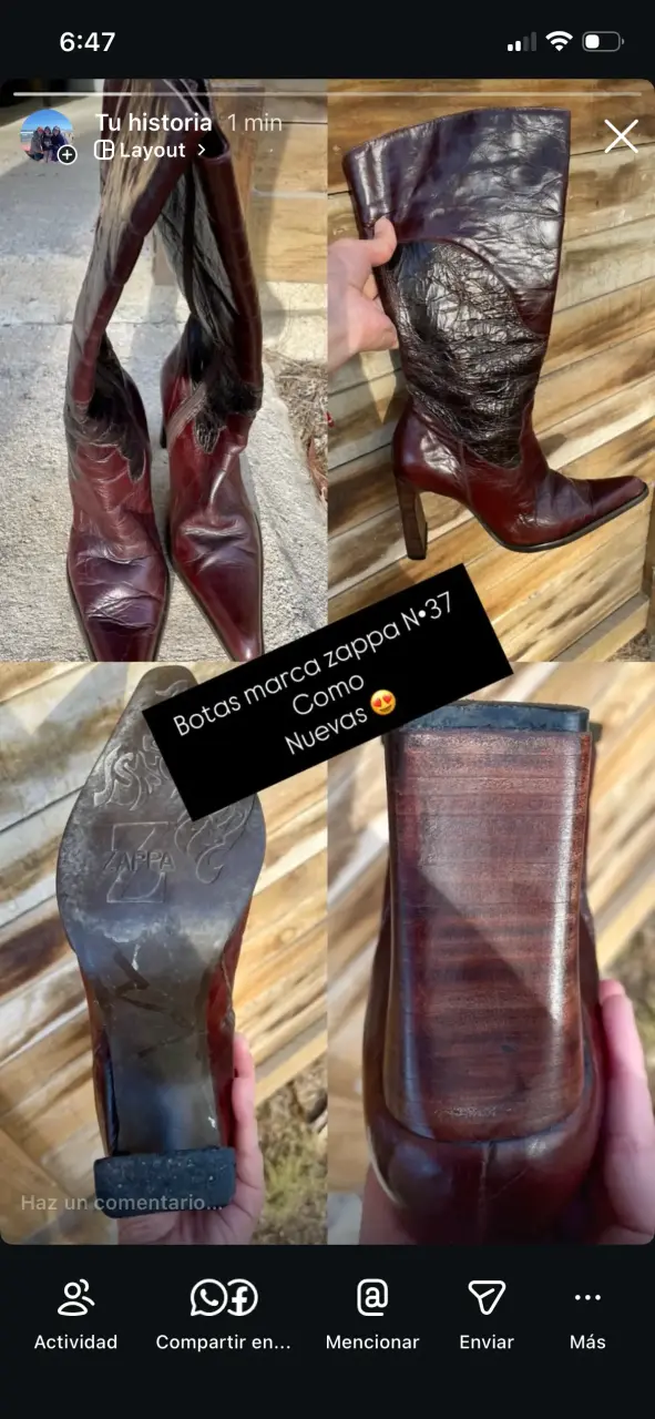 Botas cuero marrón oscuras - miniatura 6