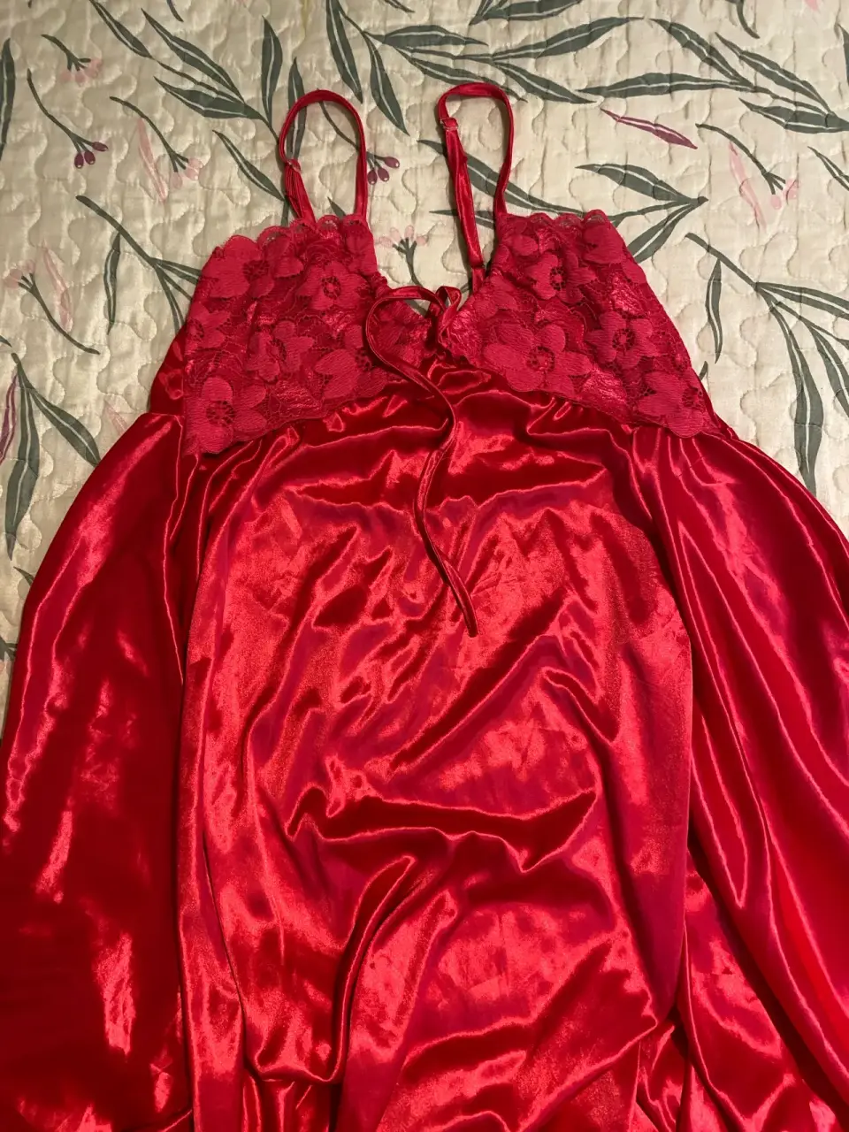 Baby doll fucsia de encaje talla S-M - miniatura 3