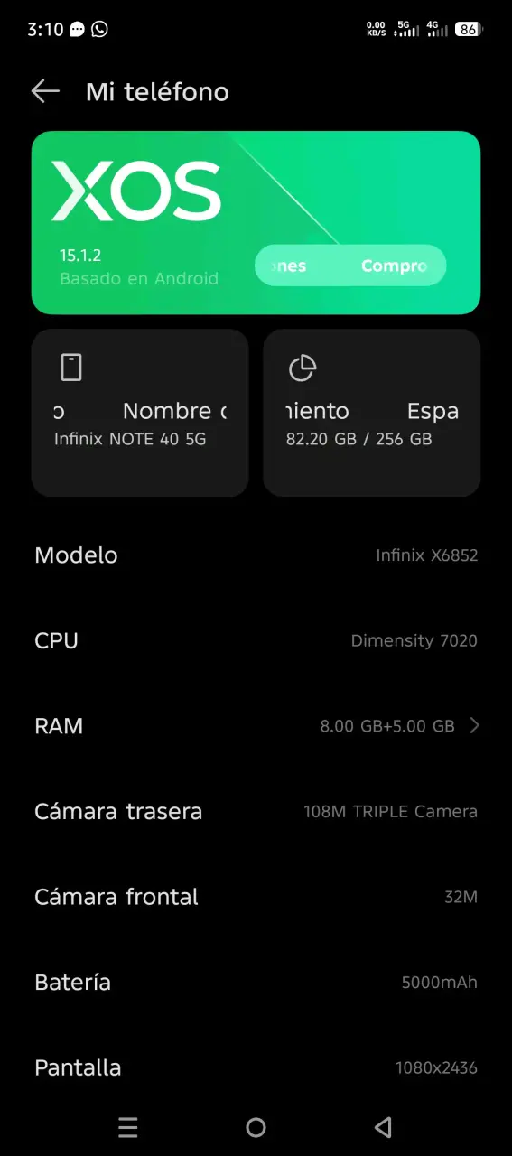 Teléfono infinix Note 40 5G - miniatura 3