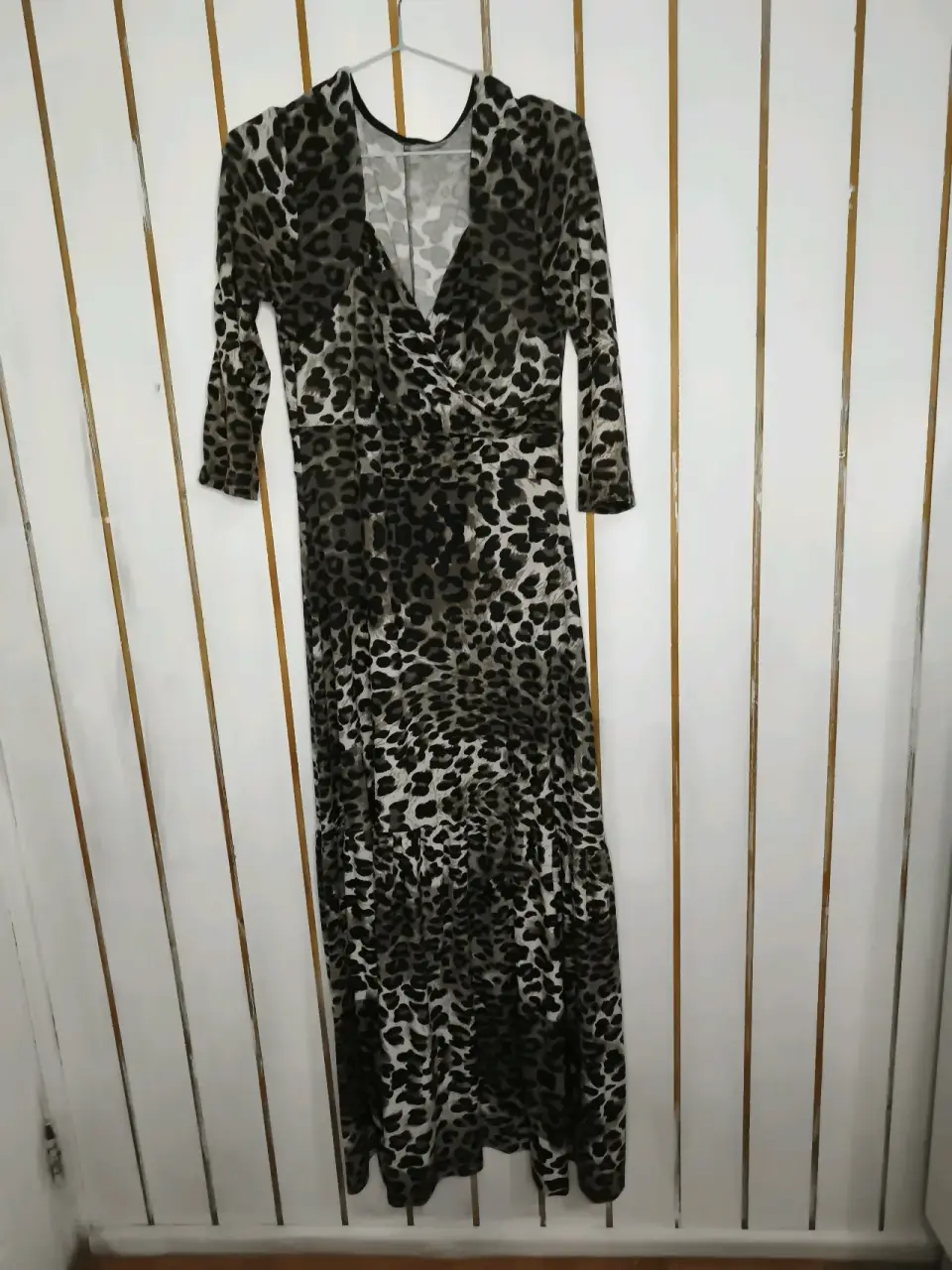 Vestido largo estampado animal