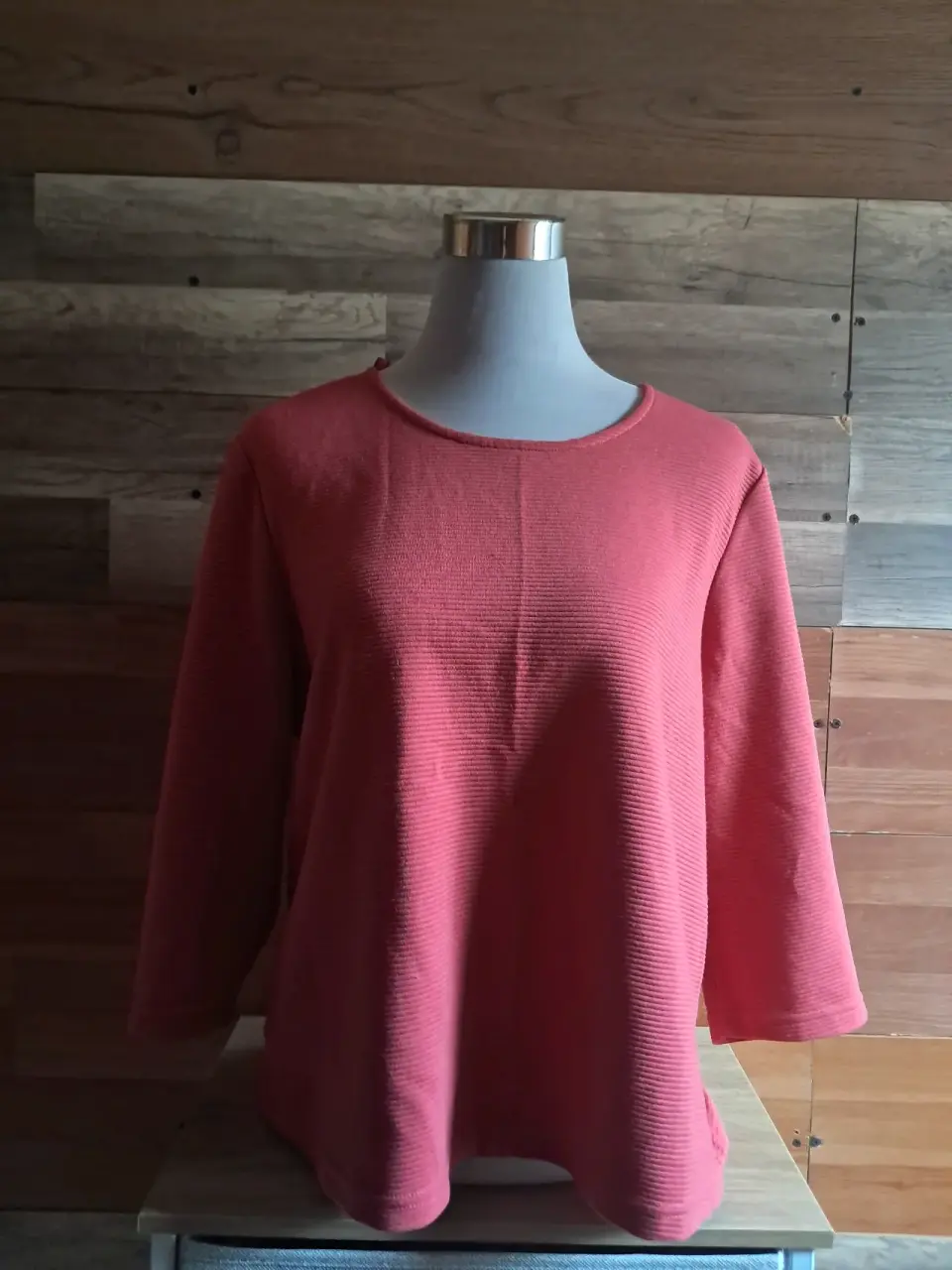 Polera tejida color coral - miniatura 1