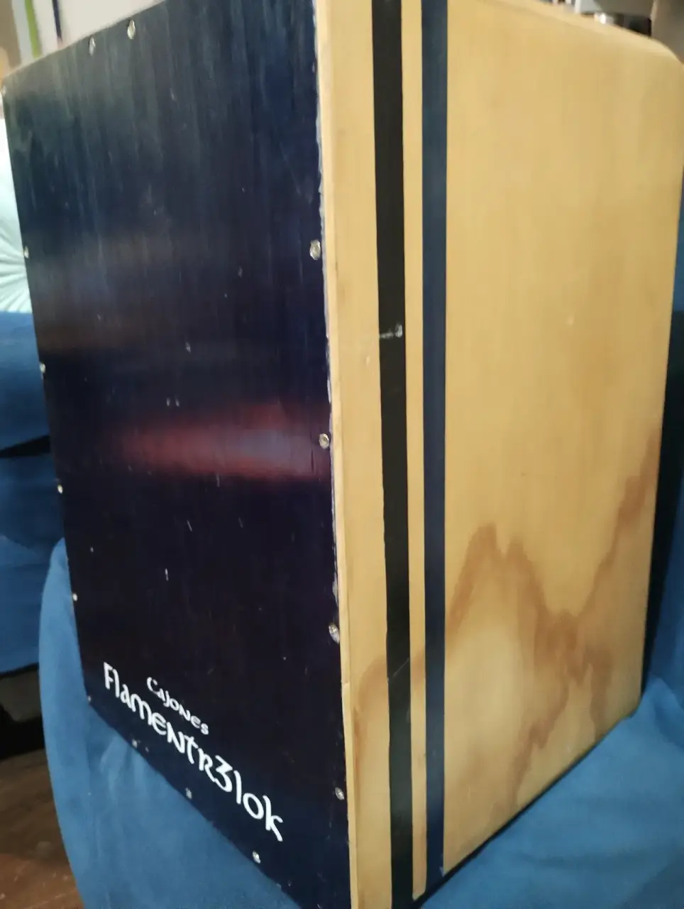 Cajón peruano y flamenco flamentr3lok negro y azul - miniatura 2
