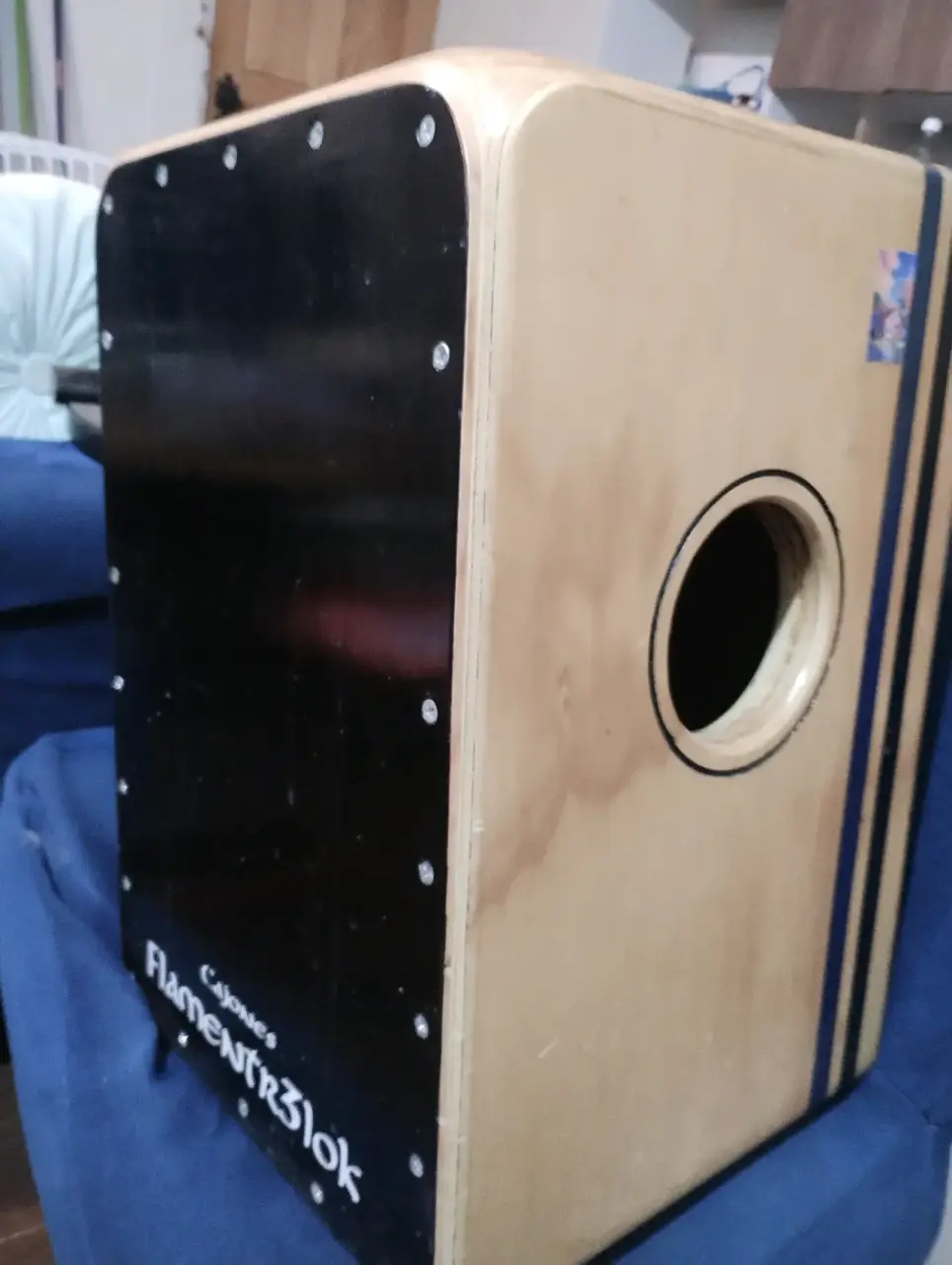 Cajón peruano y flamenco flamentr3lok negro y azul - miniatura 4
