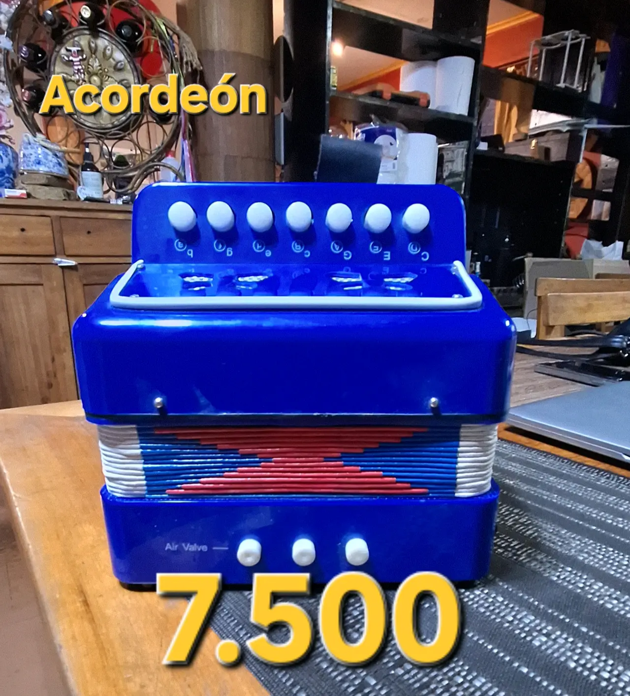 Acordeón azul para niños