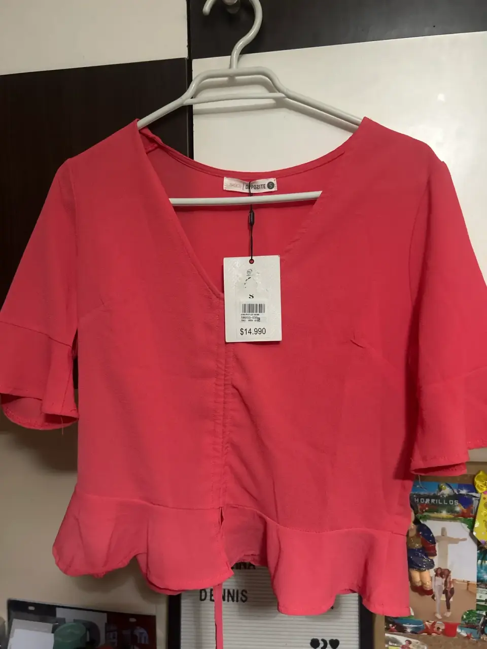 Blusa rosa con volantes