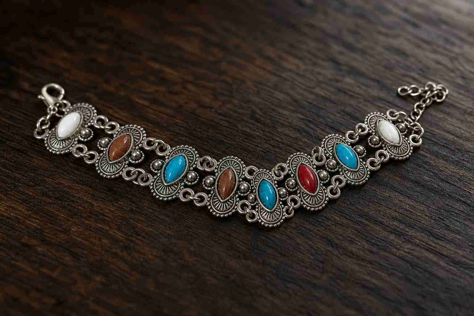 Brazalete vintage con piedras