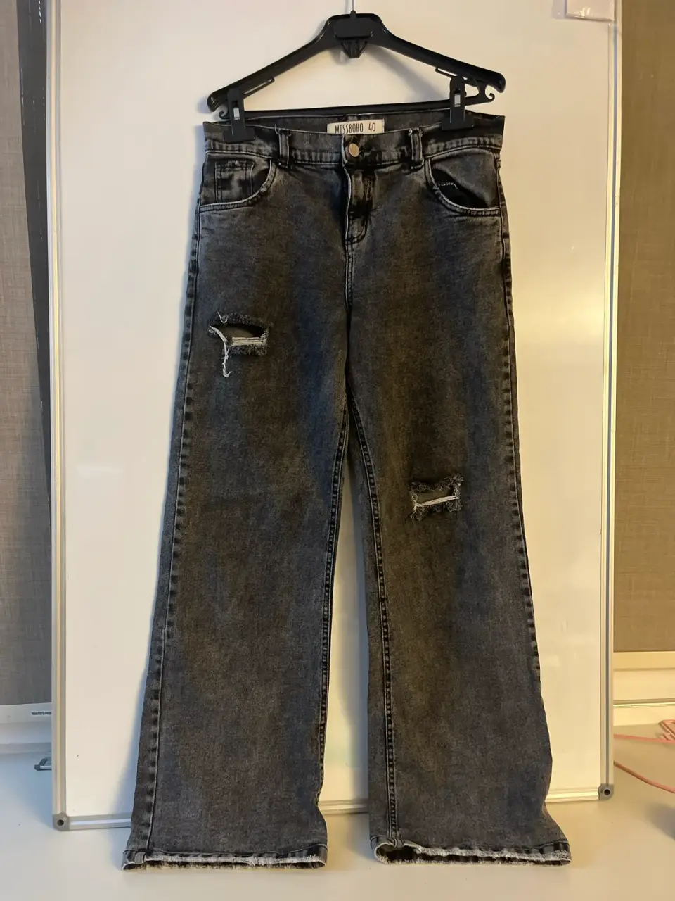 Jeans grises desgastados MISSBOHO - miniatura 1
