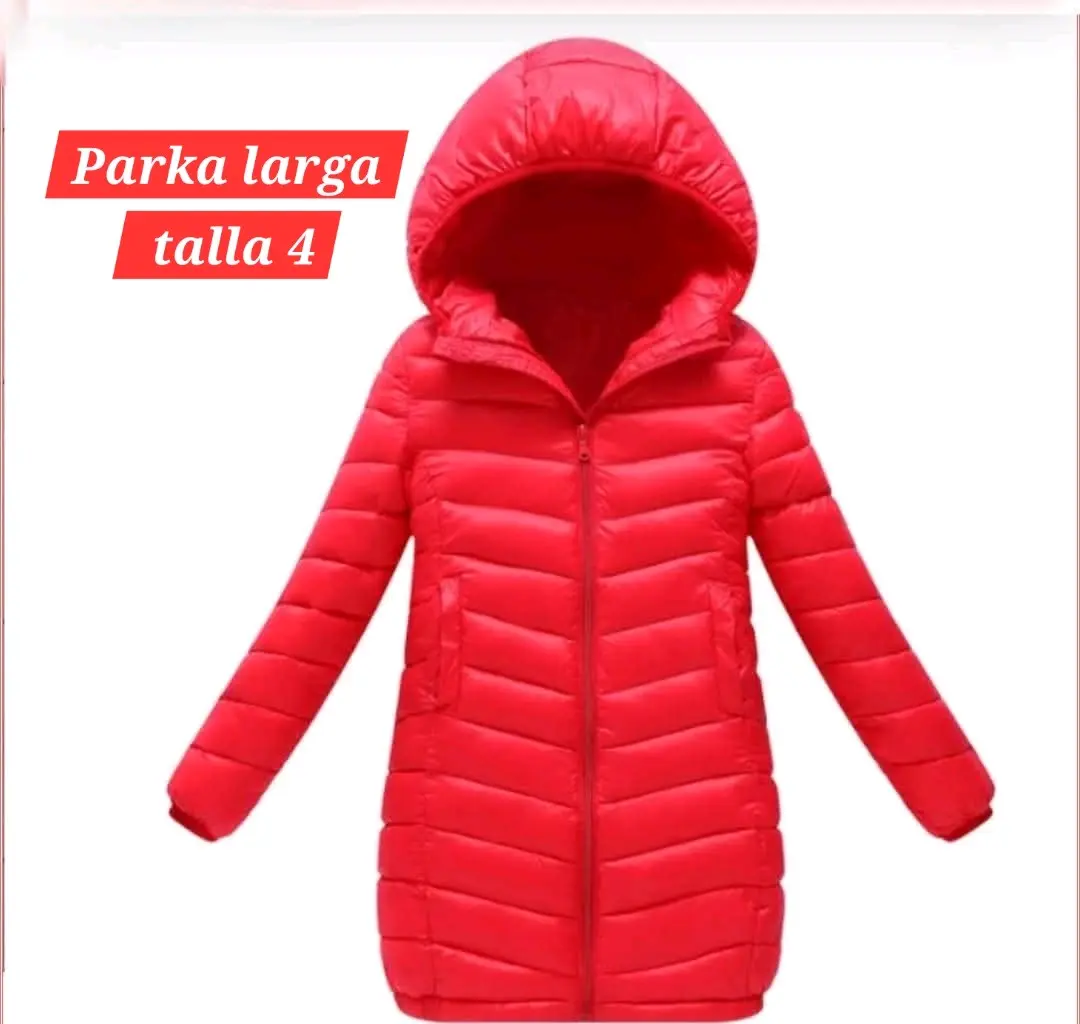 Parka larga roja talla 4