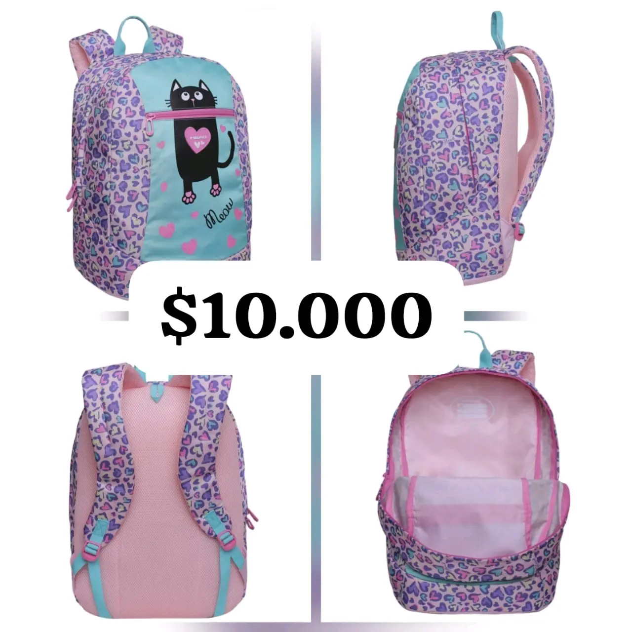 Mochila infantil estampada gato - miniatura 1
