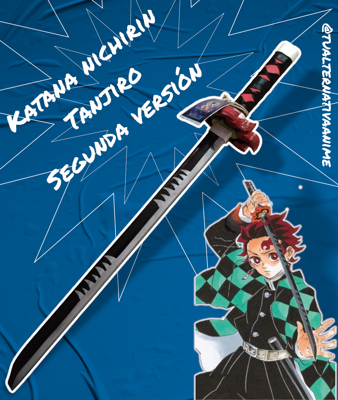 Katana tanjiro de madera decorativa - miniatura 2
