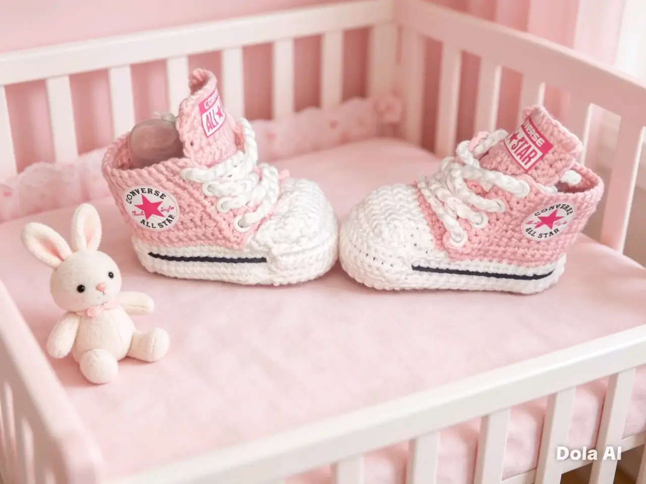 Zapatitos tejidos bebé rosas